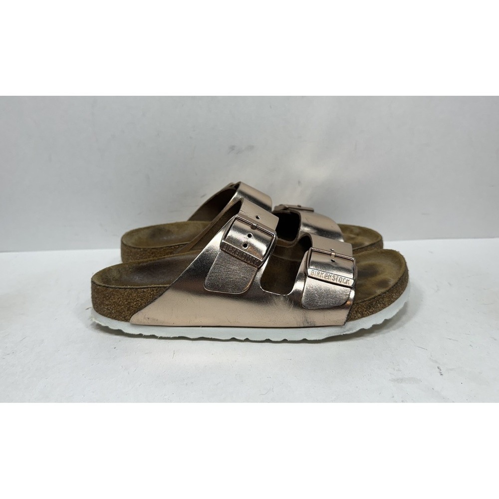 Birkenstock Arizona Soft FB Metallic Copper Birko Sandals Womens Size 7 N / 38